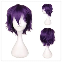 Anime 30cm Short Straight Cosplay Wig Black White Green Brown Purple Blue Gray Red Gold Man Women Heat Resistant Synthetic Hair