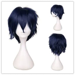Anime 30cm Short Straight Cosplay Wig Black White Green Brown Purple Blue Gray Red Gold Man Women Heat Resistant Synthetic Hair