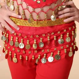 Metal Coins Child Waist Chain Hip Scarf Child Belly Dance Indian Dance Belt For Kids Dacning Waist Belt Chain