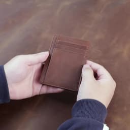 SCHLATUM Vintage Genuine Leather Crazy Horse RFID Slim Minimalist Card Holder Wallet Front Pocket Minimalist Leather Slim Wallet