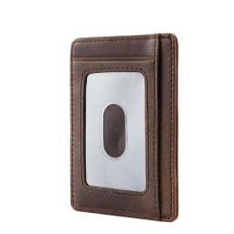 SCHLATUM Vintage Genuine Leather Crazy Horse RFID Slim Minimalist Card Holder Wallet Front Pocket Minimalist Leather Slim Wallet