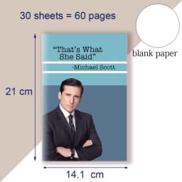 A5 Notebook With Quote Michael G. Scott - SOMEHOW I MANAGE - That's What She Said - Blank Line Paper Planner Note Book # X105