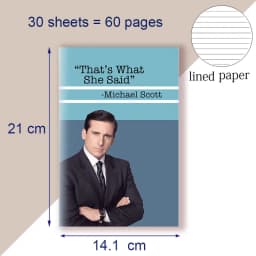 A5 Notebook With Quote Michael G. Scott - SOMEHOW I MANAGE - That's What She Said - Blank Line Paper Planner Note Book # X105