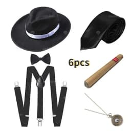 Funny Party Hats Gangster Costume 3 Pc Set 1920's Halloween Costume for Men Women Magic Performance Cosplay Dance
