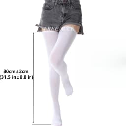 80cm Elastic Womens Over The Knee Long Socks Black White Thigh High Leg Warmers Tall Girls Stocking for Woman Sock Plus Size