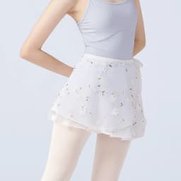 Women Ballet Skirts Embroidery Floral Mini Wrap Short Dance Skirts 2 Layers Adult Big Girl Dancewear Performance Ballet Costumes