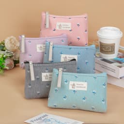 Canvas Printed Makeup Bag For Women Waterproof Portable Instagram Style Student Pencil Case Travel Storage Toiletries Bag