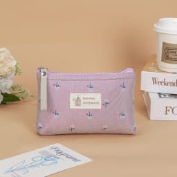 Canvas Printed Makeup Bag For Women Waterproof Portable Instagram Style Student Pencil Case Travel Storage Toiletries Bag