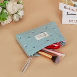 Canvas Printed Makeup Bag For Women Waterproof Portable Instagram Style Student Pencil Case Travel Storage Toiletries Bag