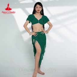Belly Dancer Costume Set for Women Sexy Top+sexy Drum Solo Skirt 2pcs Oriental Belly Dancing Wear Clothing Bellydance Outfit