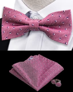 3pcs Bow Tie For Men Bowtie Handkerchief Cufflink Set For Shirts Fit Business Wedding Butterfly Paisley Pocket Square Bowtie Man