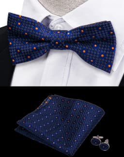 3pcs Bow Tie For Men Bowtie Handkerchief Cufflink Set For Shirts Fit Business Wedding Butterfly Paisley Pocket Square Bowtie Man