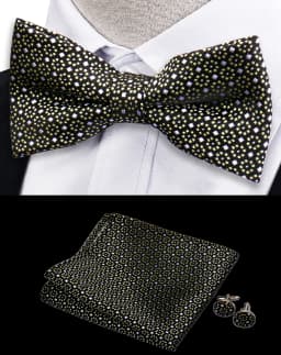 3pcs Bow Tie For Men Bowtie Handkerchief Cufflink Set For Shirts Fit Business Wedding Butterfly Paisley Pocket Square Bowtie Man