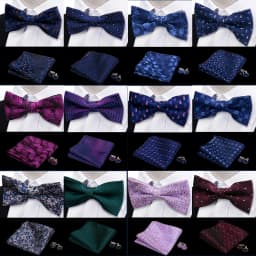 3pcs Bow Tie For Men Bowtie Handkerchief Cufflink Set For Shirts Fit Business Wedding Butterfly Paisley Pocket Square Bowtie Man