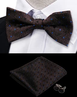 3pcs Bow Tie For Men Bowtie Handkerchief Cufflink Set For Shirts Fit Business Wedding Butterfly Paisley Pocket Square Bowtie Man