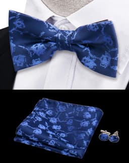 3pcs Bow Tie For Men Bowtie Handkerchief Cufflink Set For Shirts Fit Business Wedding Butterfly Paisley Pocket Square Bowtie Man