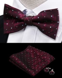 3pcs Bow Tie For Men Bowtie Handkerchief Cufflink Set For Shirts Fit Business Wedding Butterfly Paisley Pocket Square Bowtie Man