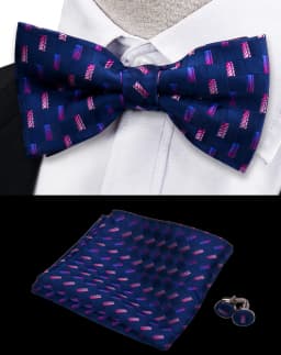 3pcs Bow Tie For Men Bowtie Handkerchief Cufflink Set For Shirts Fit Business Wedding Butterfly Paisley Pocket Square Bowtie Man