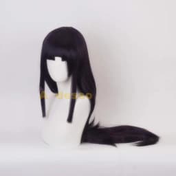Mikan Tsumiki Wig For Girls Wig For Cosplay Party With Hair Accessory for Halloween Long Black Purple Wigs Party