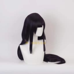 Mikan Tsumiki Wig For Girls Wig For Cosplay Party With Hair Accessory for Halloween Long Black Purple Wigs Party