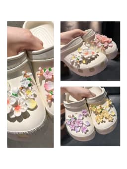 Whole Set Hot Sale DIY Shoes Charms for Branches and Flowers Hole Shoe Charms Designer Quality Garden Shoe Decoration Girl Gift