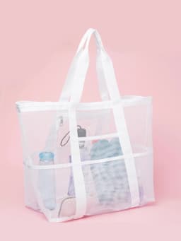 Mesh Beach Bag Waterproof Sandproof - Large Tote Pool Bag for Women Vacation Essentials Beach Accessories