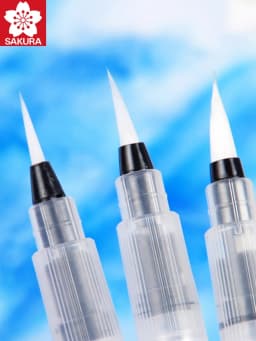 Faber-Castell Clic & Go Folding Mini Paint Bucket with Sakura Watercolor Pen Brush Paint Washer Cleaner Drawing Tools Art Supply