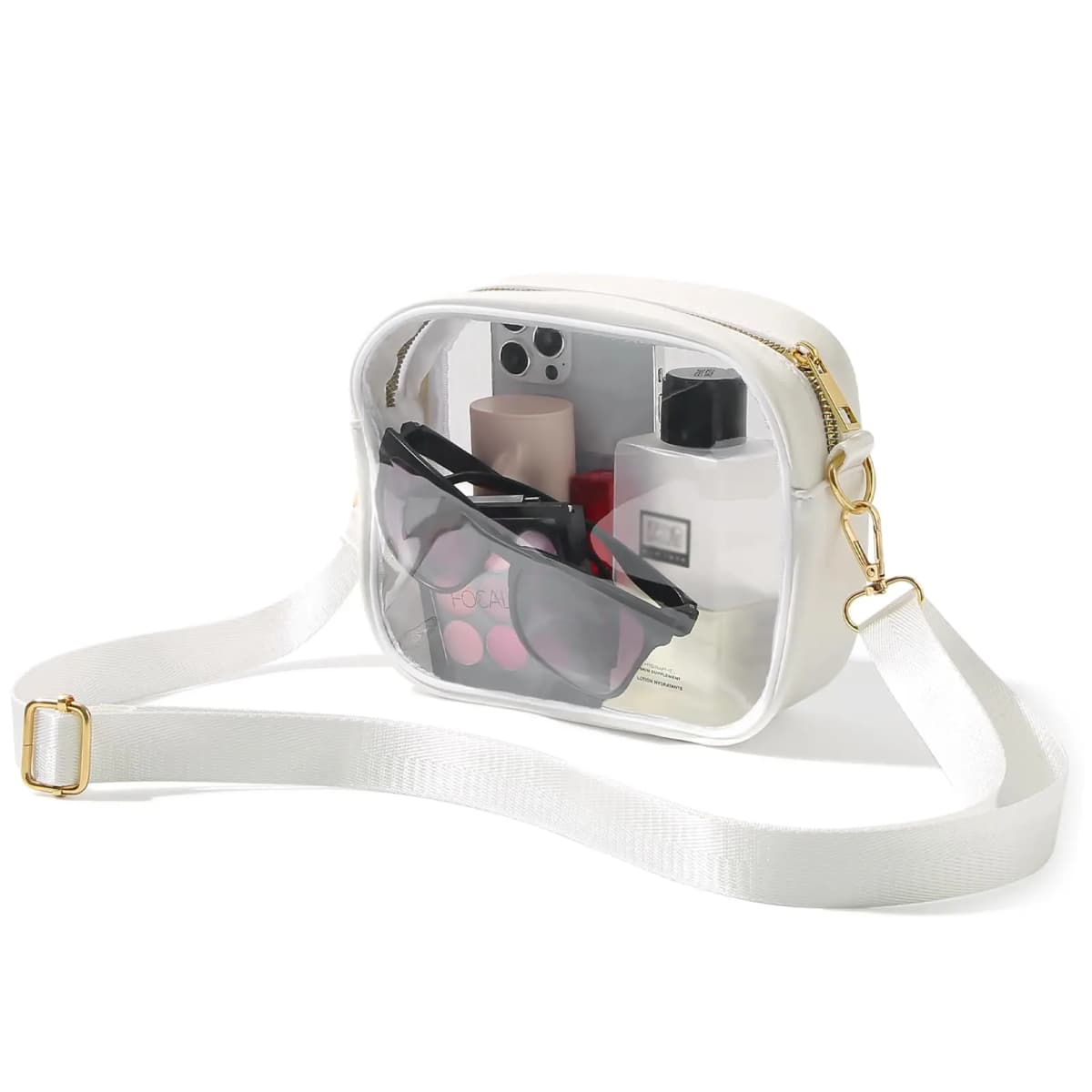 Clear Crossbody Bag, Stadium Approved Clear Purse Bag for Concerts Sports Events Festivals