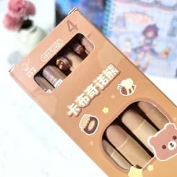 4pcs Cute Bear Erasable Pens, Retractable Erasable Pens, 0.5mm Black/Blue Ink Erasable Pens, Quick Drying Ink(Coffee&Purple)