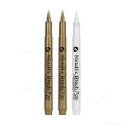 1/3Pcs highlight Metallic Marker Brush Pens Gold Silver White Color Permanent Art Marker For Manga Crafts Scrapbooking Supplies
