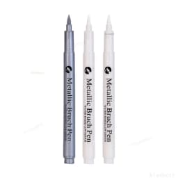1/3Pcs highlight Metallic Marker Brush Pens Gold Silver White Color Permanent Art Marker For Manga Crafts Scrapbooking Supplies