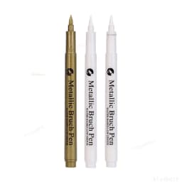 1/3Pcs highlight Metallic Marker Brush Pens Gold Silver White Color Permanent Art Marker For Manga Crafts Scrapbooking Supplies