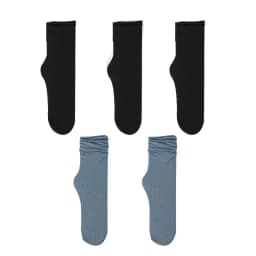 5 Pairs Women Ice Thin Loose Socks Calf Tube Socks Summer Black White Knee Nylon Socks Japanese Fashion College Lolita Style