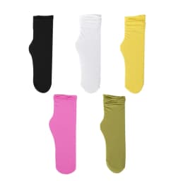 5 Pairs Women Ice Thin Loose Socks Calf Tube Socks Summer Black White Knee Nylon Socks Japanese Fashion College Lolita Style