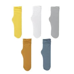 5 Pairs Women Ice Thin Loose Socks Calf Tube Socks Summer Black White Knee Nylon Socks Japanese Fashion College Lolita Style