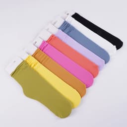 5 Pairs Women Ice Thin Loose Socks Calf Tube Socks Summer Black White Knee Nylon Socks Japanese Fashion College Lolita Style