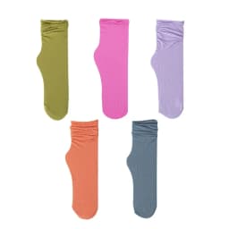 5 Pairs Women Ice Thin Loose Socks Calf Tube Socks Summer Black White Knee Nylon Socks Japanese Fashion College Lolita Style