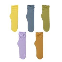 5 Pairs Women Ice Thin Loose Socks Calf Tube Socks Summer Black White Knee Nylon Socks Japanese Fashion College Lolita Style