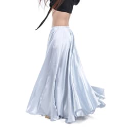 Spanish Skirt Belly Dance Skirt Shining Satin Long Swing Dancing Skirt Sun Skirt Female Vestido Stage Performance Costume
