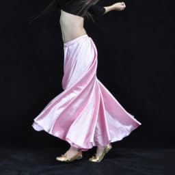 Spanish Skirt Belly Dance Skirt Shining Satin Long Swing Dancing Skirt Sun Skirt Female Vestido Stage Performance Costume