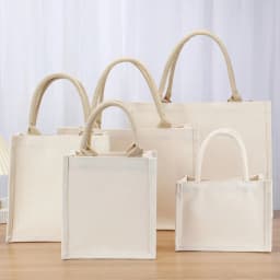 DIY Hand Drawn Canvas Bag Reusable Large Capacity Foldable Shopping Bag Beige Daily Commutting Blank Tote Sack