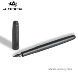 Jinhao 75 Metal Fountain Pen Black/Black Red Luxury Pens 0.5mm Nib Writing Ink Pens Stationery Business Office School Supplies