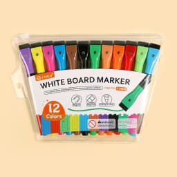 12Pcs/set 2024 Colorful School Classroom Supplies Magnetic Erasable Whiteboard Pens Marker Dry Eraser Pages Children's Drawing