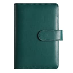 A5 A6 Dark Green Blue 6 Ring Binder PU Clip-on Notebook Leather Loose Leaf Notebook Cover Notebooks Journal Kawaii Stationery