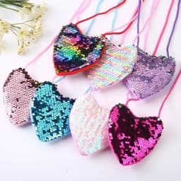 Decorative Kids Tote Bag Heart Shape Shoulder HandBags Kids Coin Purse Bag Mini Cute Princess Kids Funny Shoulder Bag