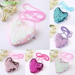 Decorative Kids Tote Bag Heart Shape Shoulder HandBags Kids Coin Purse Bag Mini Cute Princess Kids Funny Shoulder Bag