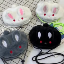 Kawaii Cartoon Plush Rabbit Messenger Bags Kids Animals Crossbody Bag Girls Casual Cute Purse Bag Coin Purse Wallets Handbag