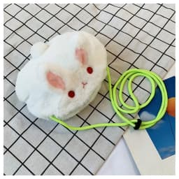 Kawaii Cartoon Plush Rabbit Messenger Bags Kids Animals Crossbody Bag Girls Casual Cute Purse Bag Coin Purse Wallets Handbag