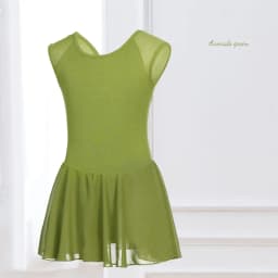 Girls Ballet Dress Sleeveless Dance Leotard Dress Cotton Splice Dance Dress for Girls Kids Ballet Leotard with Chiffon Skirt