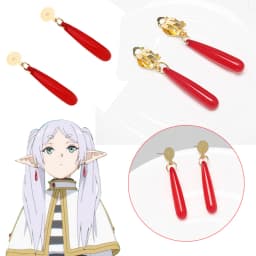 Anime Frieren: Beyond Journey's End Red Earrings Frieren At The Funeral Frieren stud Earrings Pendant Frieren Elf Cosplay Gift